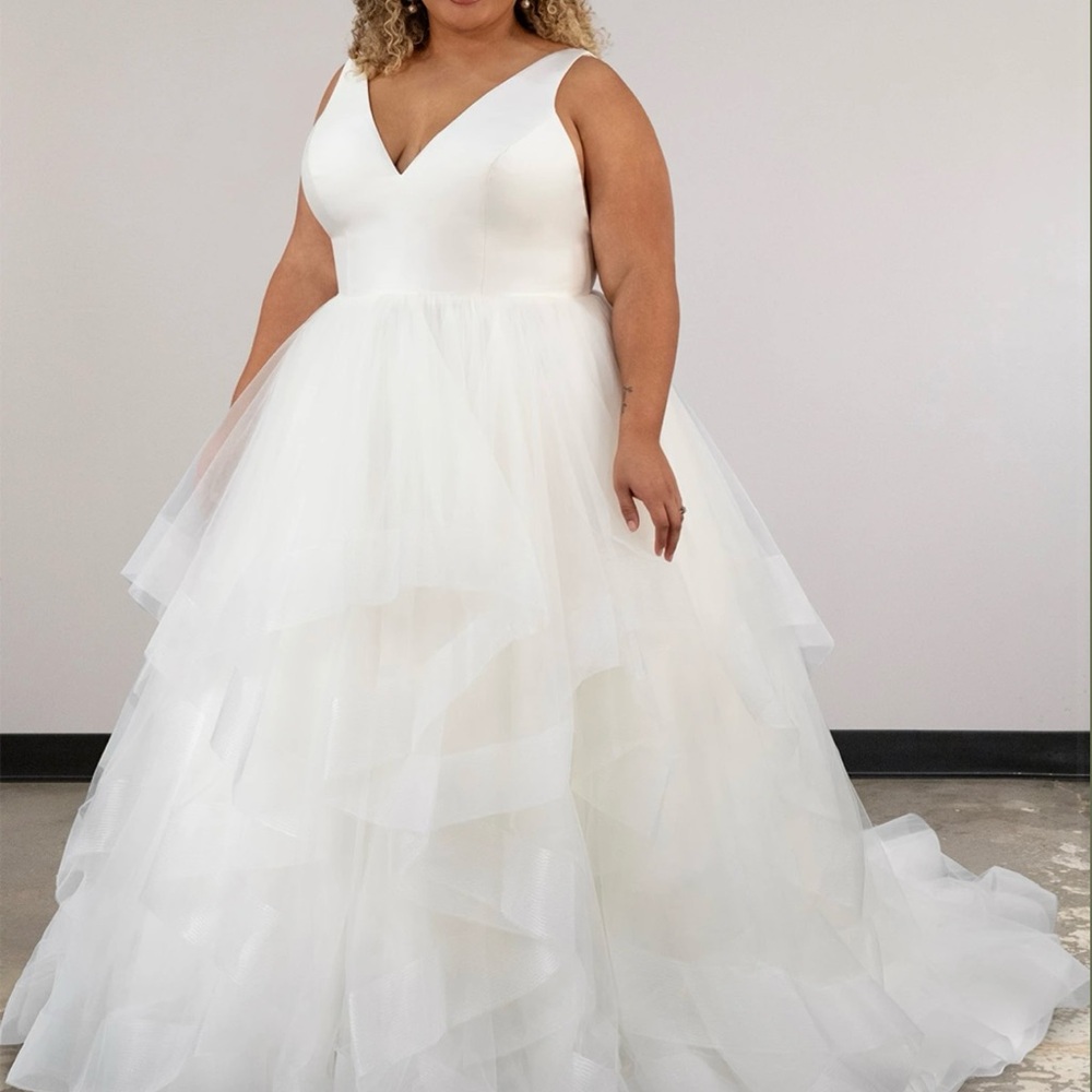 Elegant White Layered Gown